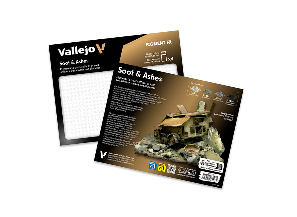 35ml x 4 Vallejo - Pigment Set - Soot and Ashes