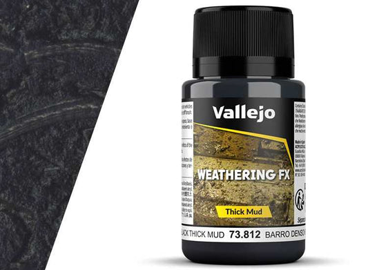 40ml Vallejo - Weathering Effects -  Black Thick Mud