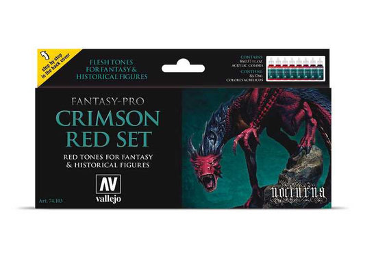 17ml x8 Vallejo - Fantasy Pro Colour Set - Crimson Red
