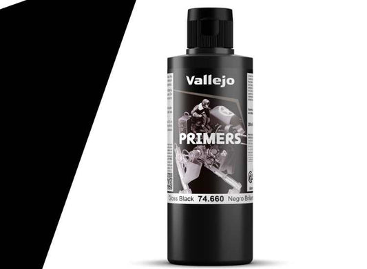 200ml Vallejo - Acrylic Polyurethane - Primer Gloss Black