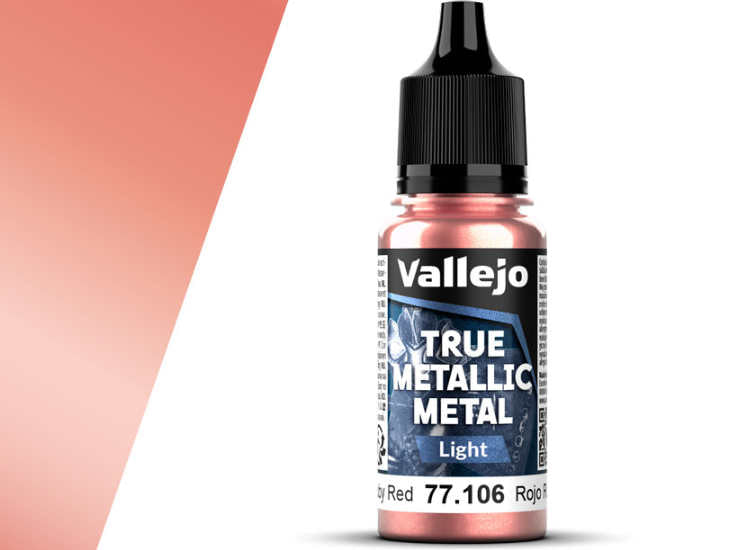 18ml Vallejo - True Metallic Metal Light - Ruby Red