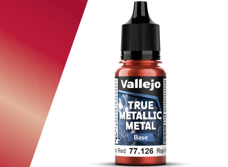 18ml Vallejo - True Metallic Metal Base - Ruby Red