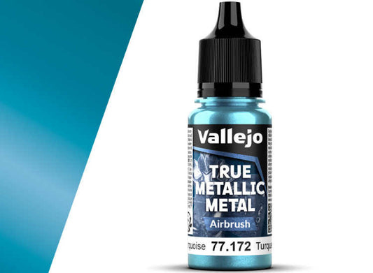 18ml Vallejo - True Metallic Metal Airbrush - Hydra Turquoise