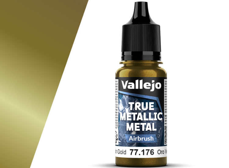 18ml Vallejo - True Metallic Metal Airbrush - Greenish Gold