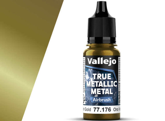 18ml Vallejo - True Metallic Metal Airbrush - Greenish Gold