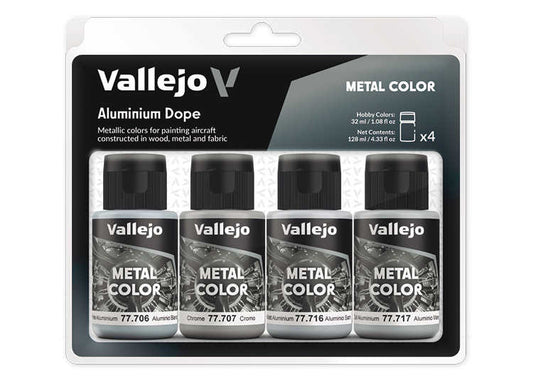 32ml x4 Vallejo - Metal Color Set - Aluminium Dope