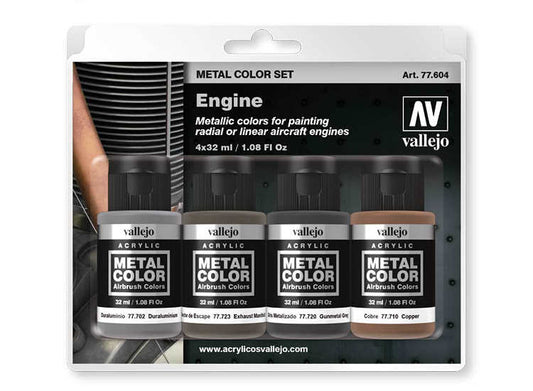 32ml x4 Vallejo - Metal Color Set - Engine