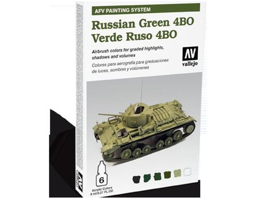 8ml x 6 Vallejo - AFV Painting System Russian Green 4BO