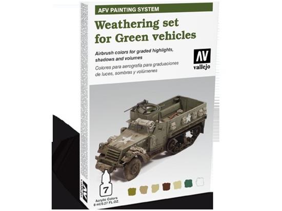 8ml x 7 Vallejo - AFV Painting System Weathering for Green vehicles