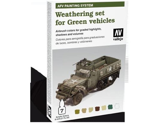 8ml x 7 Vallejo - AFV Painting System Weathering for Green vehicles
