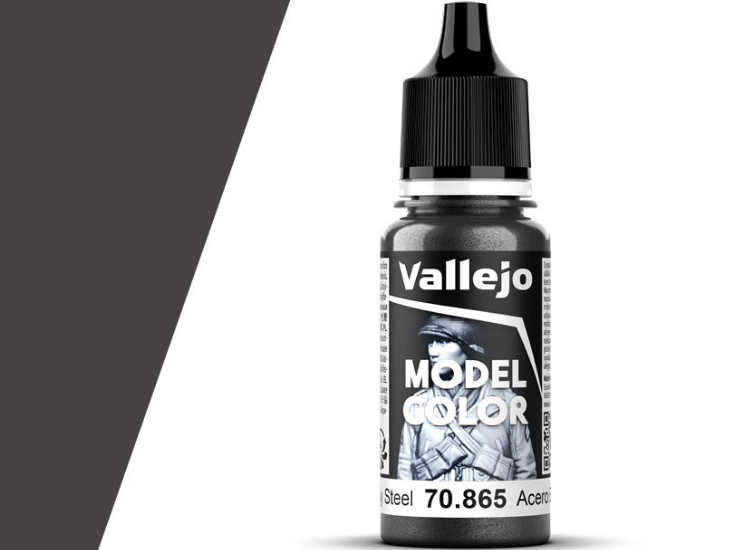 18ml Vallejo - Model Color - Oily Steel (Metallic)  (196)