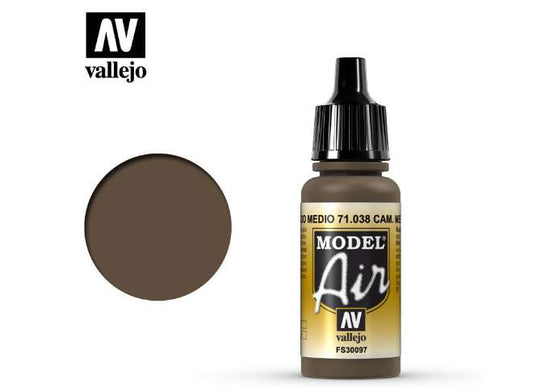 17ml Vallejo - Model Air - 038  Camouflage Medium Brown