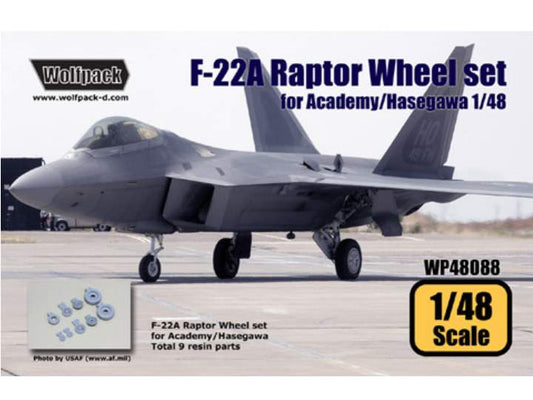 1/48 Wolfpack Design - F-22A Raptor Wheel set (for Academy/Hasegawa 1/48)