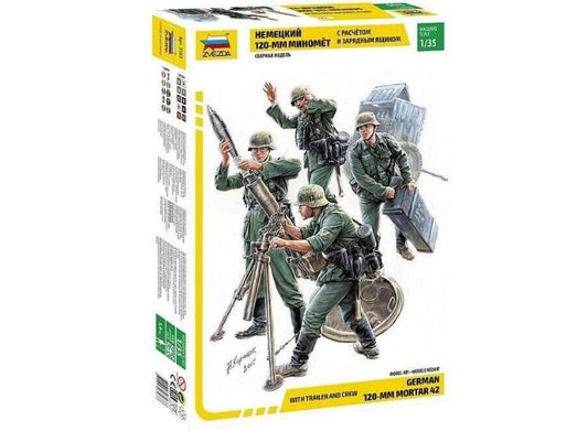 1/35 Zvezda - German WWII 120mm Mortar w/ Trailer