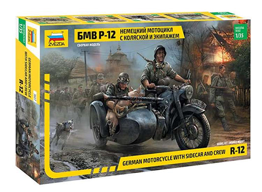 1/35 Zvezda - German Motorcycle R-12 with Sidecar and Crew