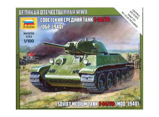 1/100 Zvezda - Soviet Medium Tank T-34/76 (Mod.1940)